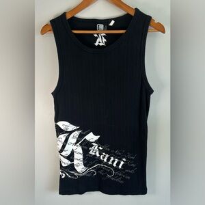 Vintage Karl Kani Shirt Mens XL Black Tank Top Script Graphic Hip Hop 90s Rap